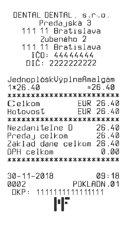 Doklad z registračnej pokladne