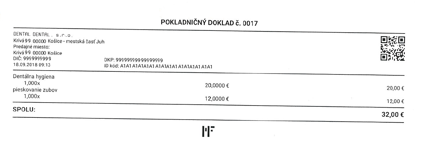 Doklad z virtuálnej pokladne