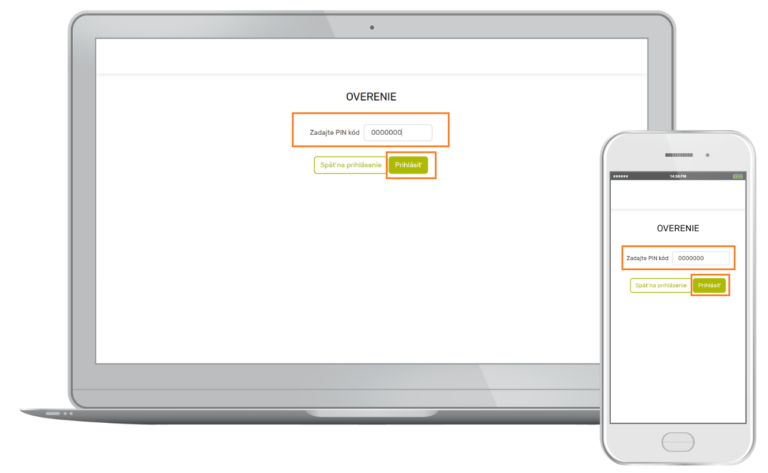 Zadajte váš PIN kód pre overenie.