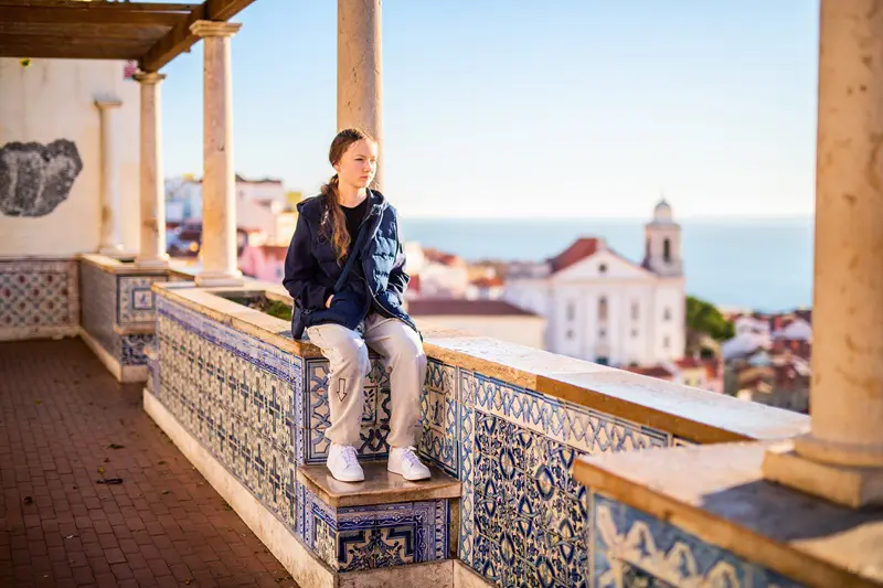 turistka v Lisabone