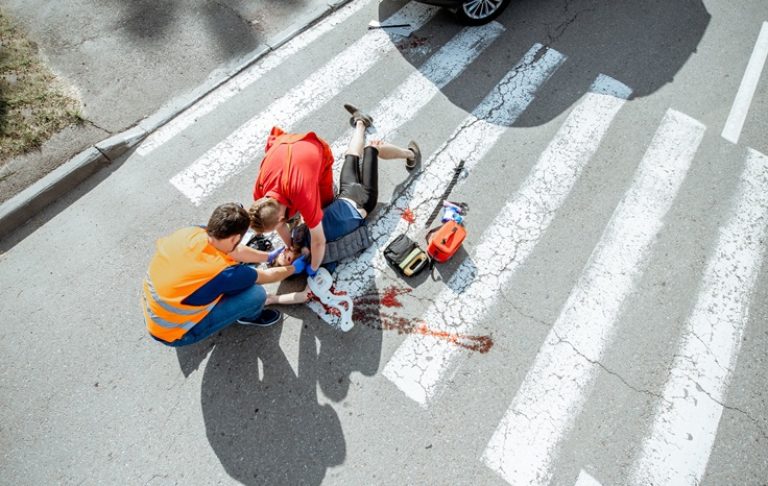 úraz chodca pri dopravnej nehode