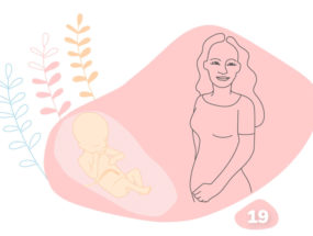 Kreslený obrázok tehotnej zeny
