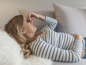 tehotná žena s migrénou